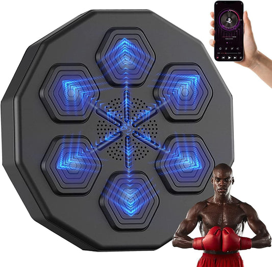 X MAXSTRENGTH Wall Mounted Boxing Training Machine Smart Music Boxing Pads With 6 Lights And Bluetooth Sensor