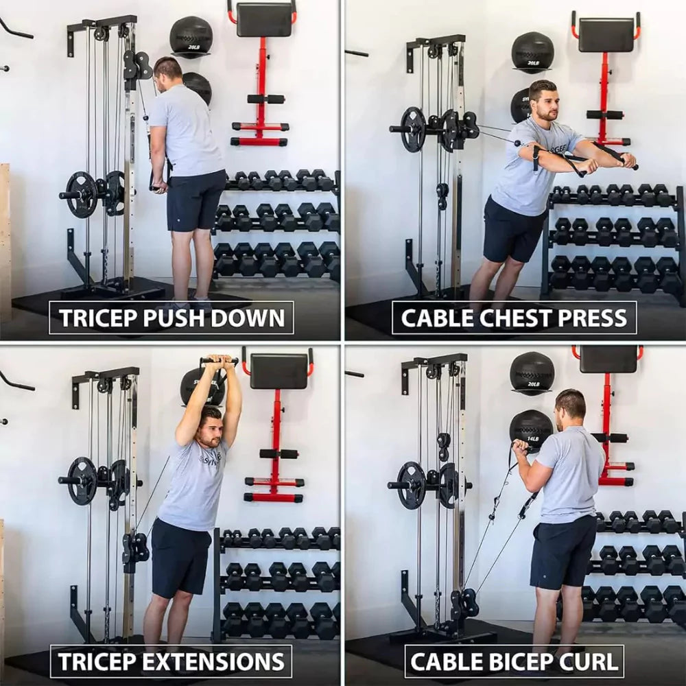 Wall Mounted Lat Pulley System for Home Gym
