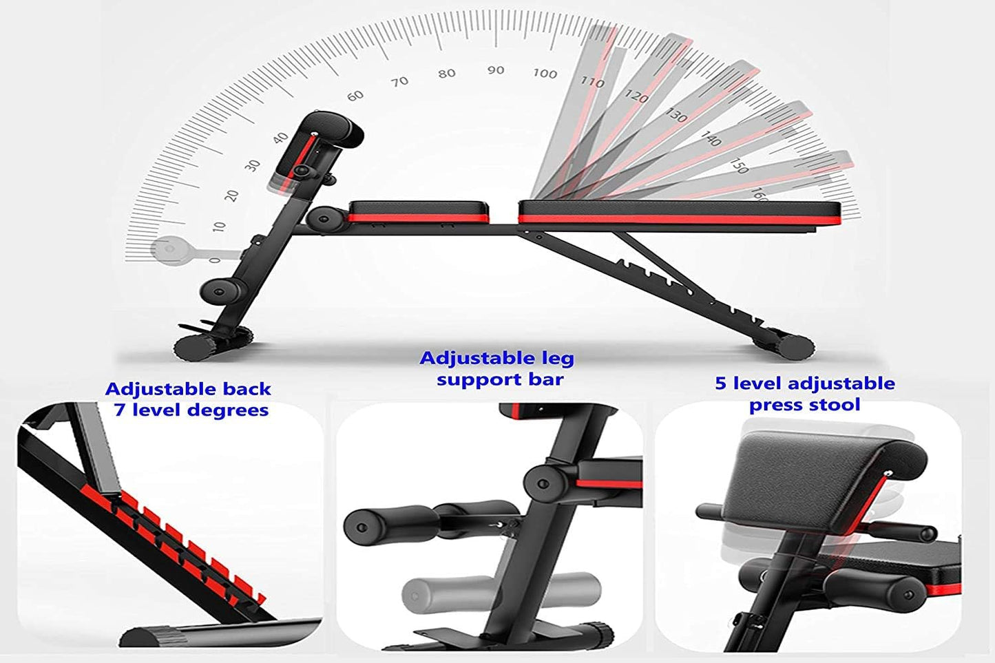 X MAXSTRENGTH Multifunction Adjustable Weight Bench ab Bench, Incline Decline Foldable Weight Lifting Bench