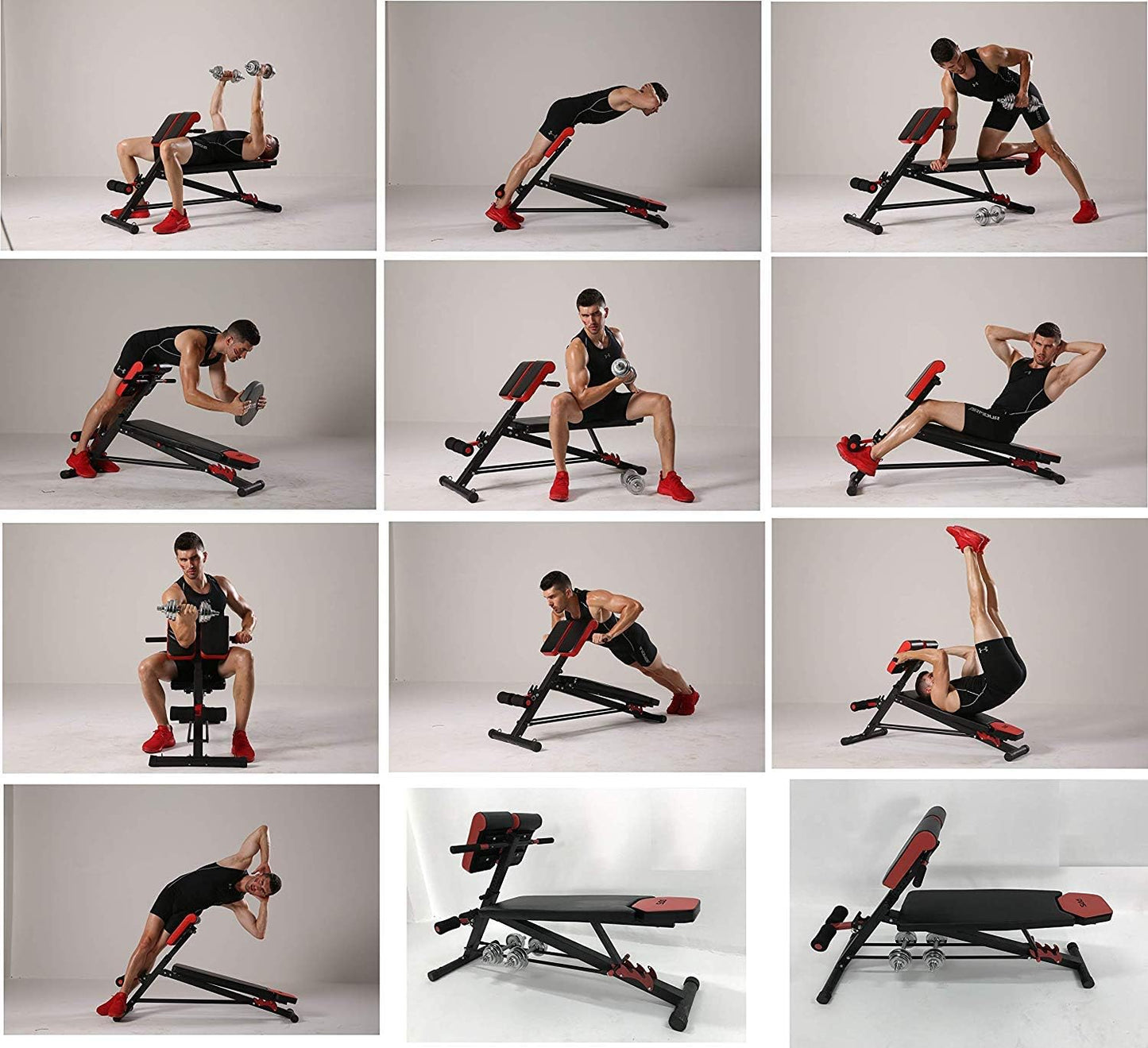 Multifunctional Hyper Dumbbell Bench Weights Work Out Ab Sit Up Decline Flat Roman Chair