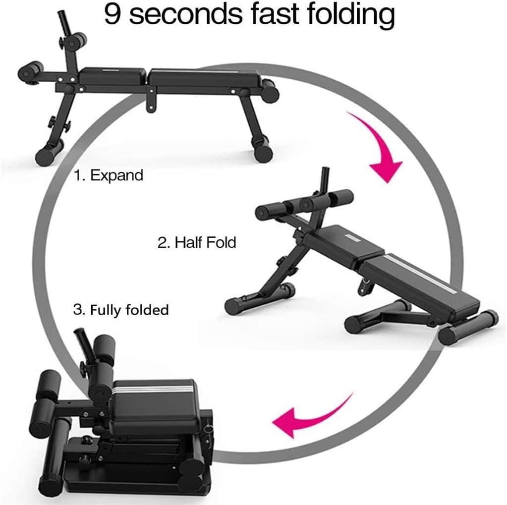 Multi-Workout Foldable Sit-Up Abdominal Back Extension Strength Training Exercise Bench
