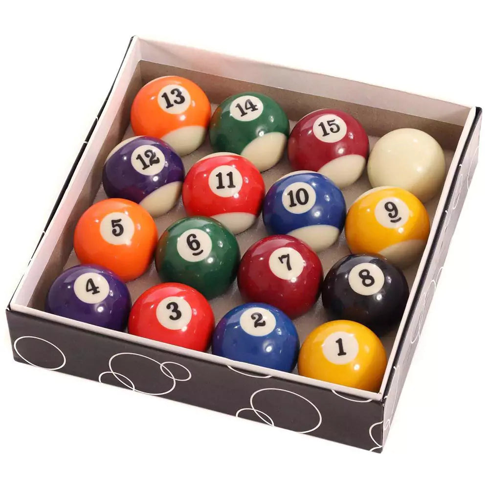 Max Strength Full-Size 2" Billiard Ball Set – 16 Regulation Spots & Stripes Pool Balls