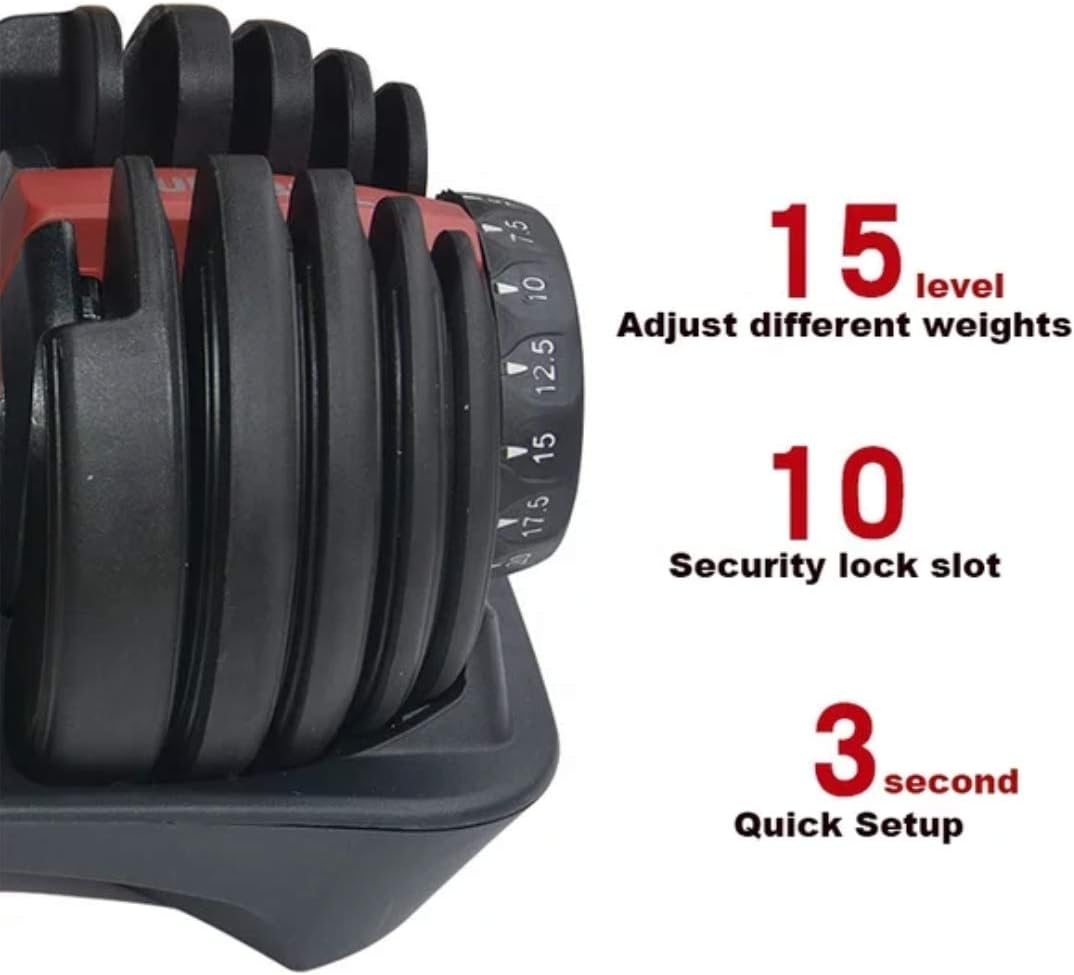 Max Strength® - Smart Adjustable Dumbbell 24KG with Fast Automatic Different Weights Adjustment -2pc set,