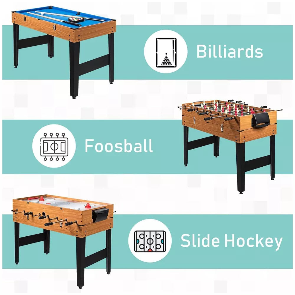 Multi Game Table Pool, Table Tennis, Foosball & Air Hockey Combo for Family Fun and Entertainment 4 in 1