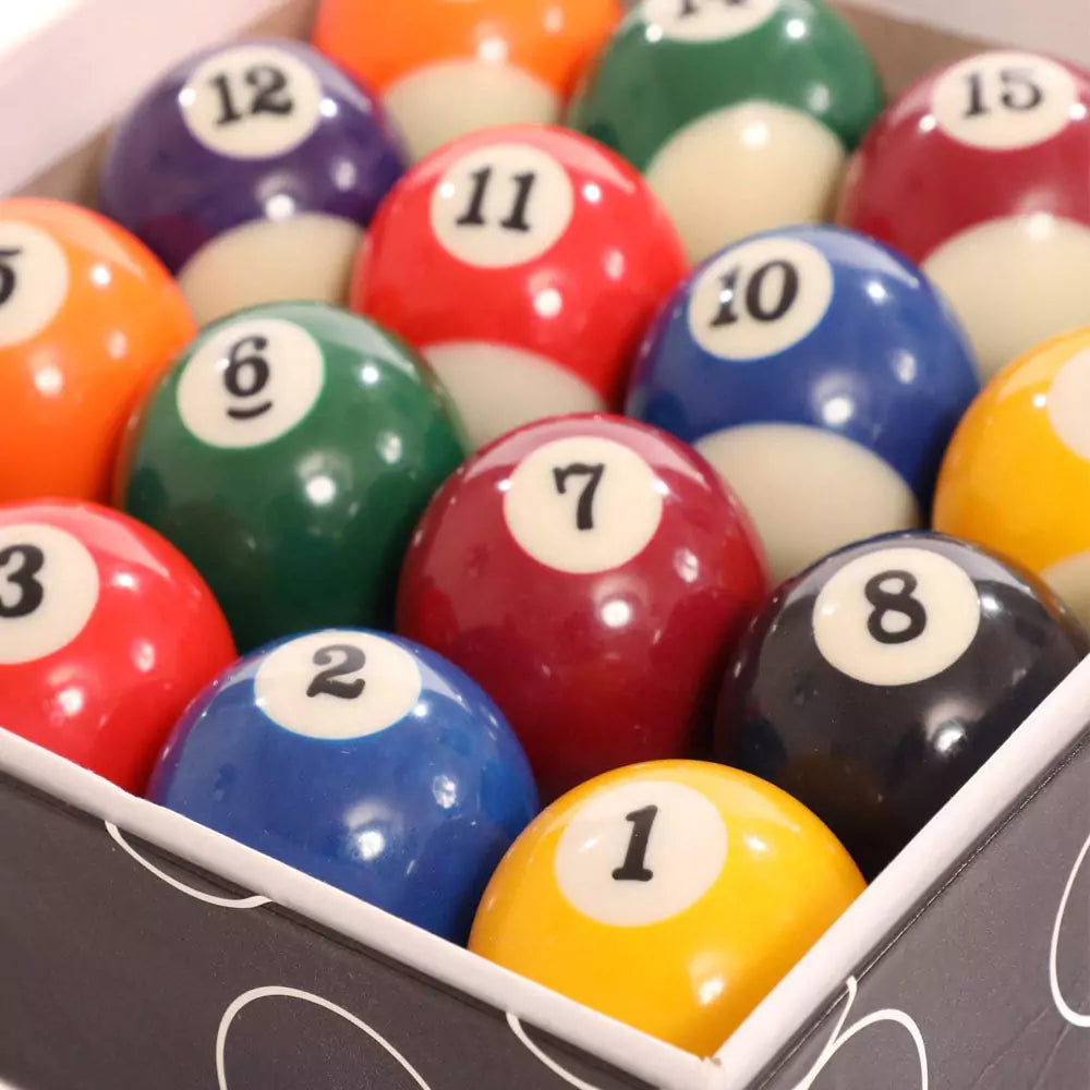 Max Strength Full-Size 2" Billiard Ball Set – 16 Regulation Spots & Stripes Pool Balls
