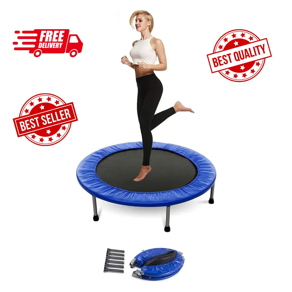 45 Inches Blue Color Trampoline with Height Adjustable