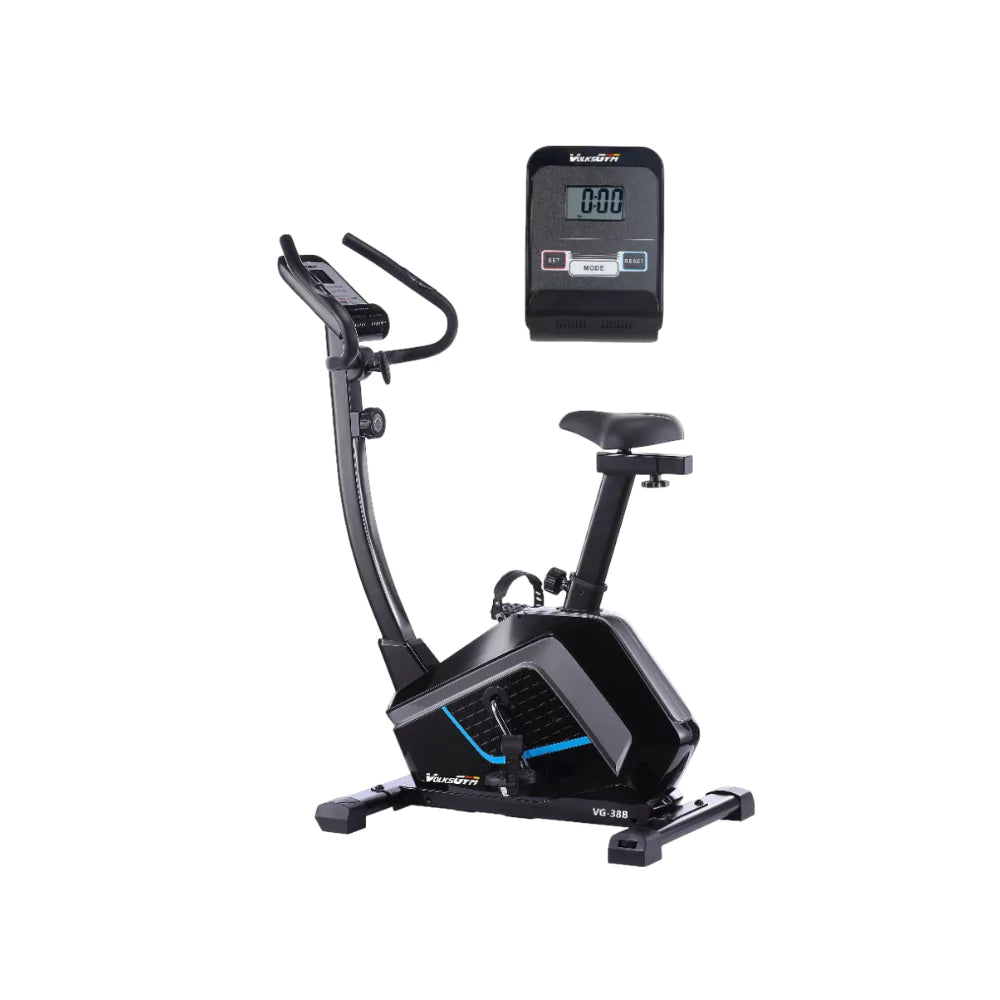 Black exercise bike with digital display