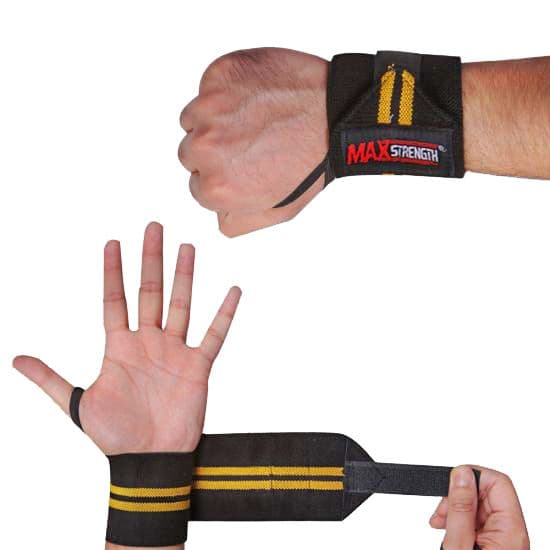 X MAXSTRENGTH Weightlifting Wrist Support Strap Yellow
