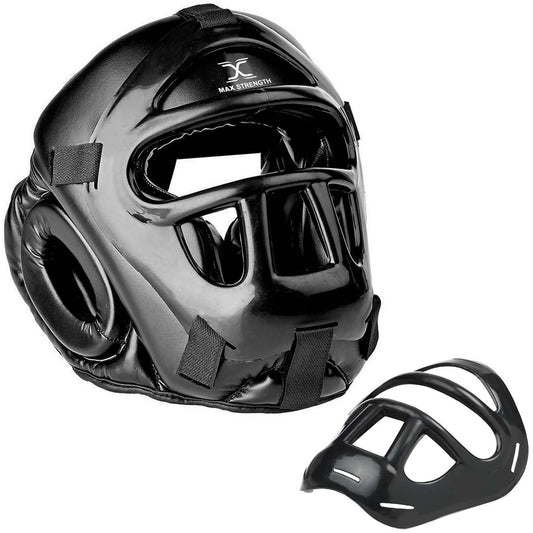 X MAXSTRENGTH Boxing Head Guard With Plastic Grill Protector