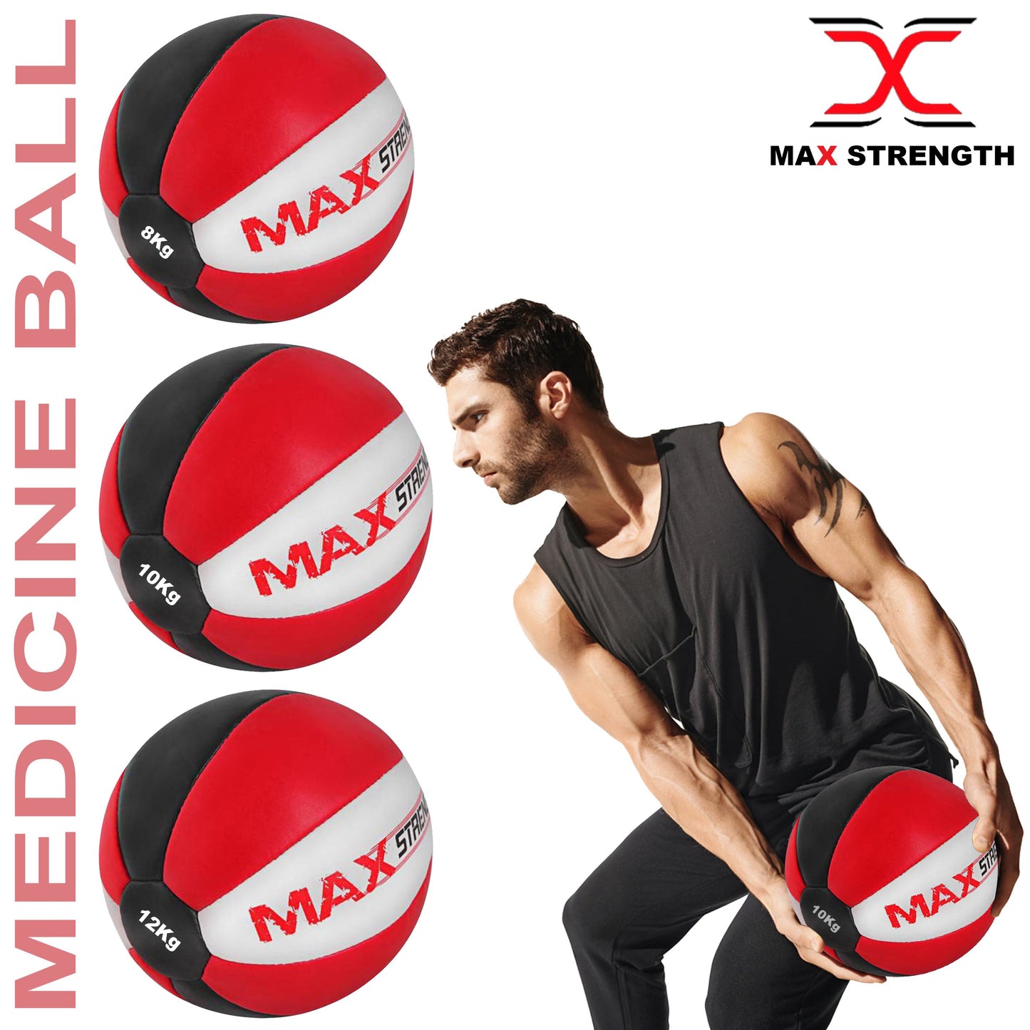 MAXSTRENGTH Heavy Weighted Medicine Ball Exercise Fitness