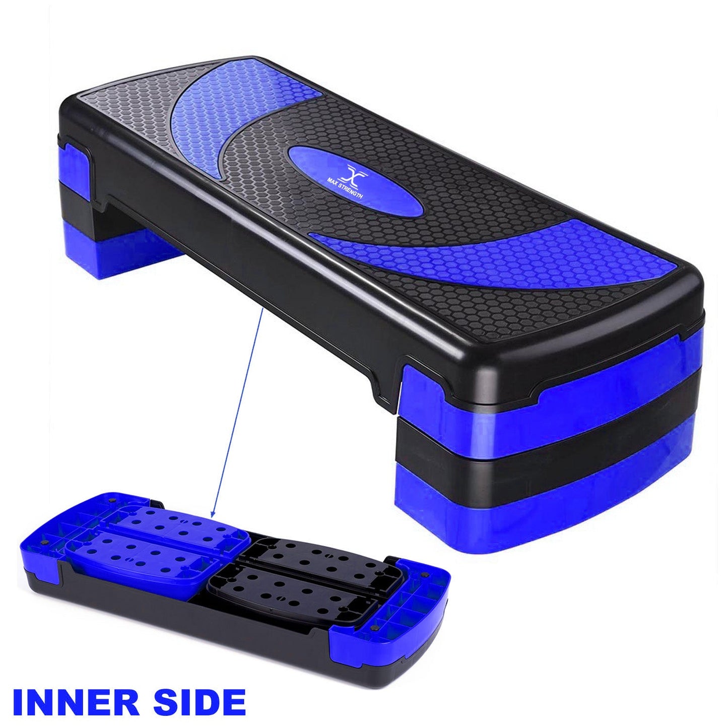 X MAXSTRENGTH Aerobic Stepper 5 Level Step Platform Cardio Training Yoga Workout Steppers