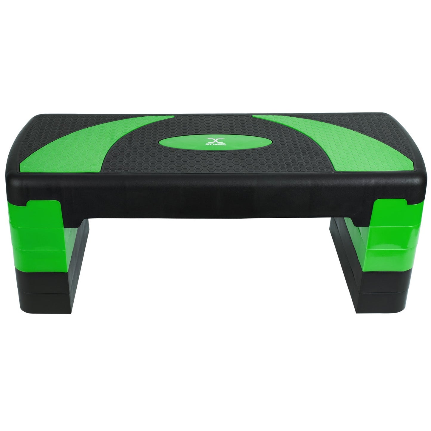 X MAXSTRENGTH Aerobic Stepper 3 Level Step Platform Cardio Training Yoga Workout Stepper (Green/Black)
