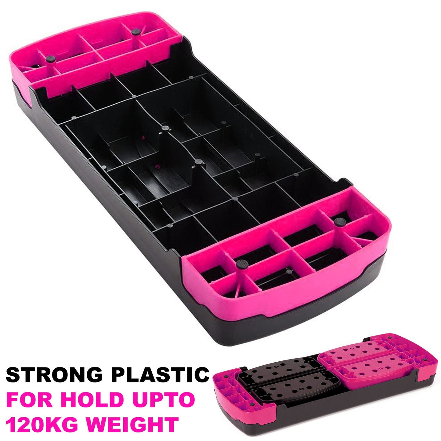 X MAXSTRENGTH Aerobic Stepper 5 Level Step Platform Cardio Training Yoga Workout Stepper (Pink/Black)