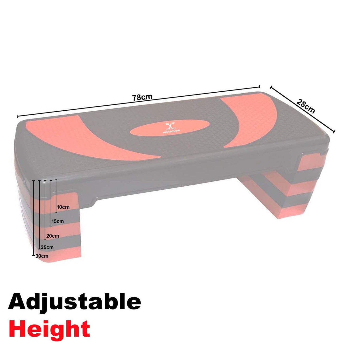 X MAXSTRENGTH Aerobic Stepper 5 Level Step Platform Cardio Training Yoga Workout Steppers
