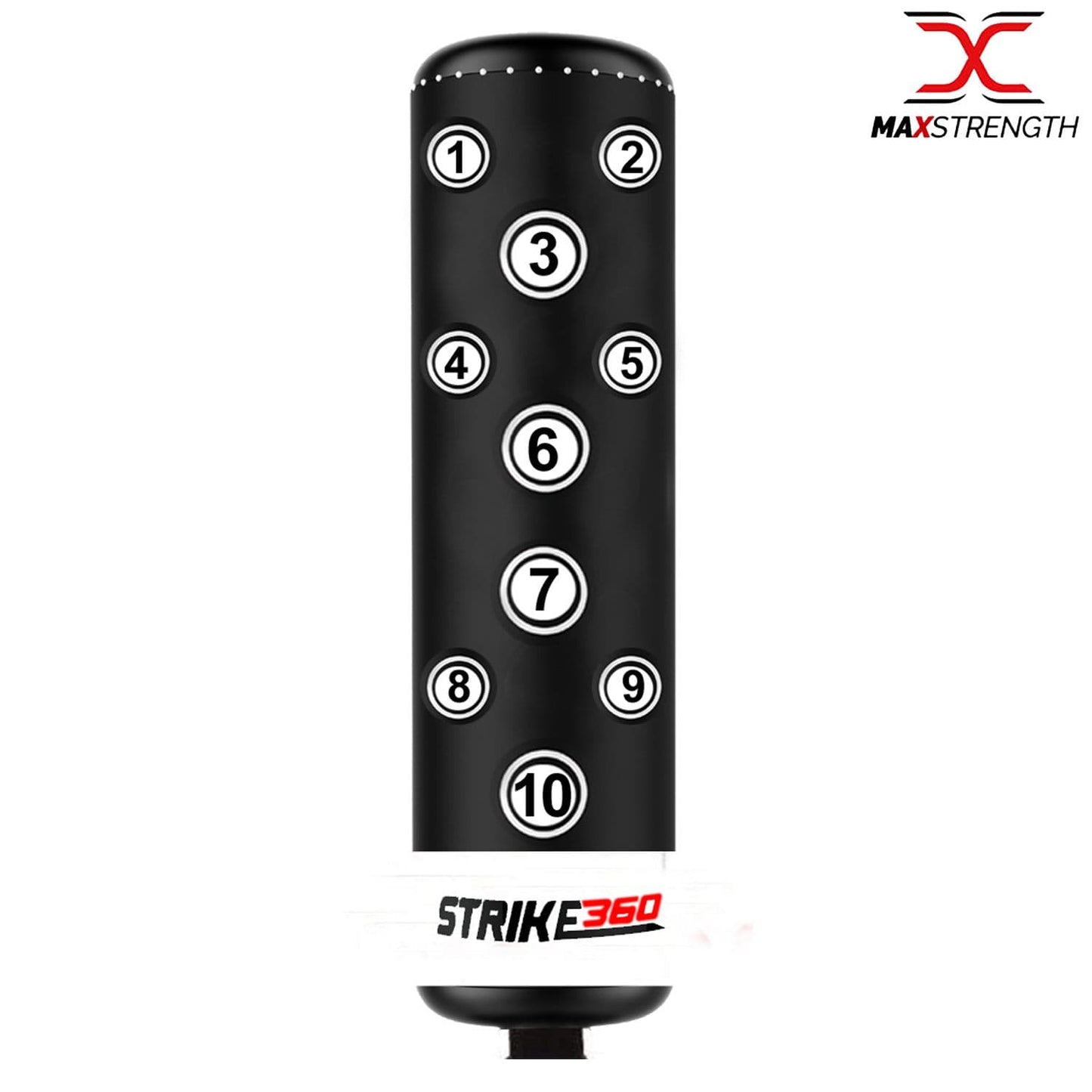 5.5FT Freestanding Punch Boxing Bag Strike360 White/Black