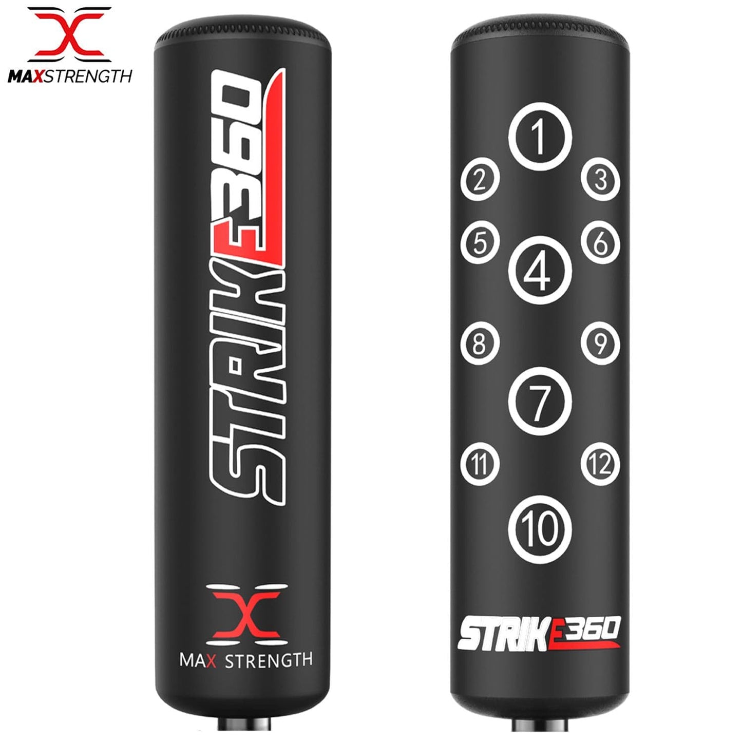 5.5FT Freestanding Punch Boxing Bag Strike360 White/Black