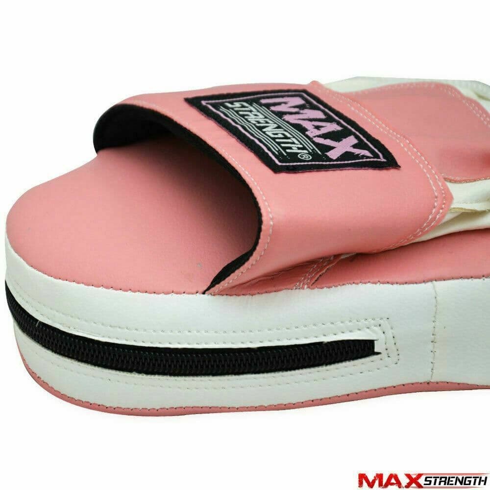 X MAXSTRENGTH Boxing Focus Pads Mitts Curved Punching Pad Pink/White