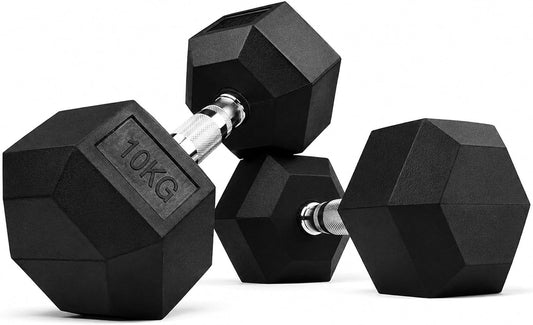 Max Strength Hex Dumbbells Set for Men & Women - Home Gym Equipment - (Weights 10kg X 2pc=20kg)