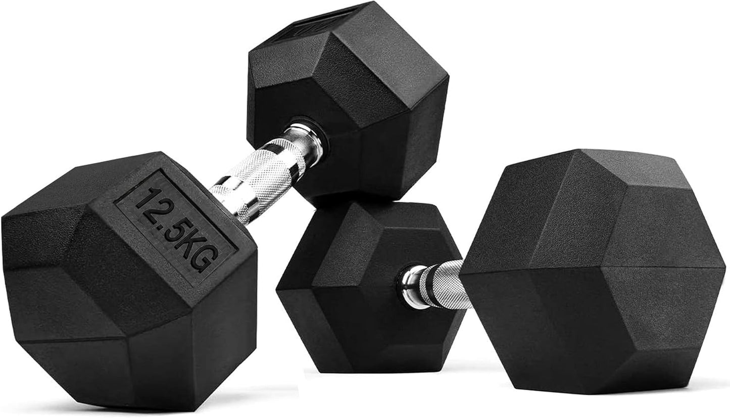 Max Strength Hex Dumbbells Set for Men & Women - Home Gym Equipment - (Weights 12.5kg X 2pc=25kg)