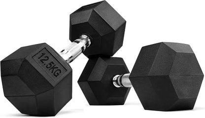 Max Strength Hex Dumbbells Set for Men & Women - Home Gym Equipment - (Weights 12.5kg X 2pc=25kg)