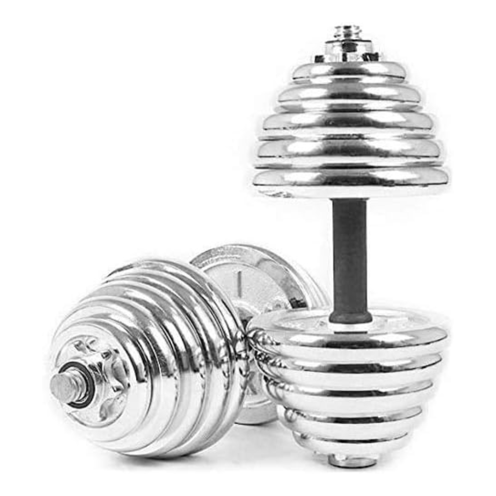 Max Strength-30kg dumbbell and Barbell Weight Bars 47 Inch EZ Curl Bar with Spinlock Weightlifting fitness adjustable Set with Box/Carrying case and 47" Curl Bar  2 in 1