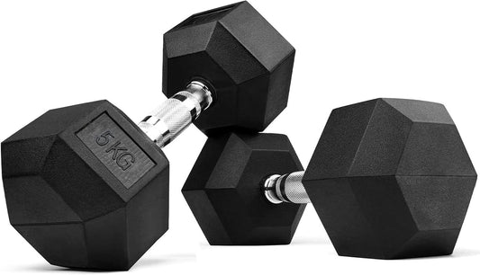 Max Strength Hex Dumbbells Set for Men & Women - Home Gym Equipment - (Weights 5kg X 2pc=10kg)