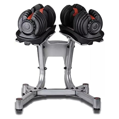 HomeGym 24KG PAIR of Smart ADJUSTABLE DUMBBELLS with Heavy-Duty Stand