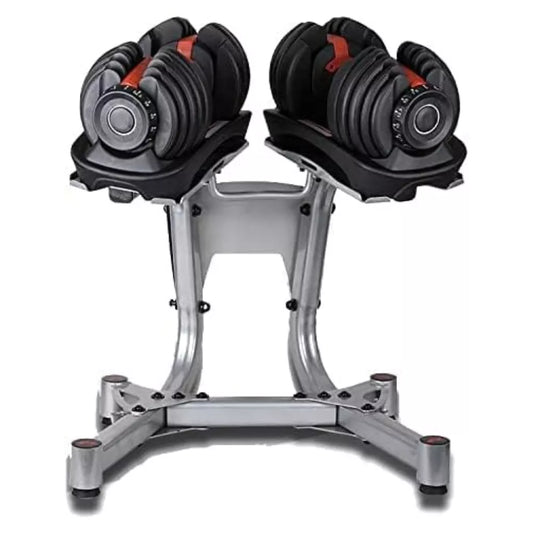 HomeGym 24KG PAIR of Smart ADJUSTABLE DUMBBELLS with Heavy-Duty Stand