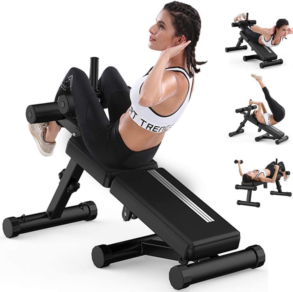 Multi-Workout Foldable Sit-Up Abdominal Back Extension Strength Training Exercise Bench