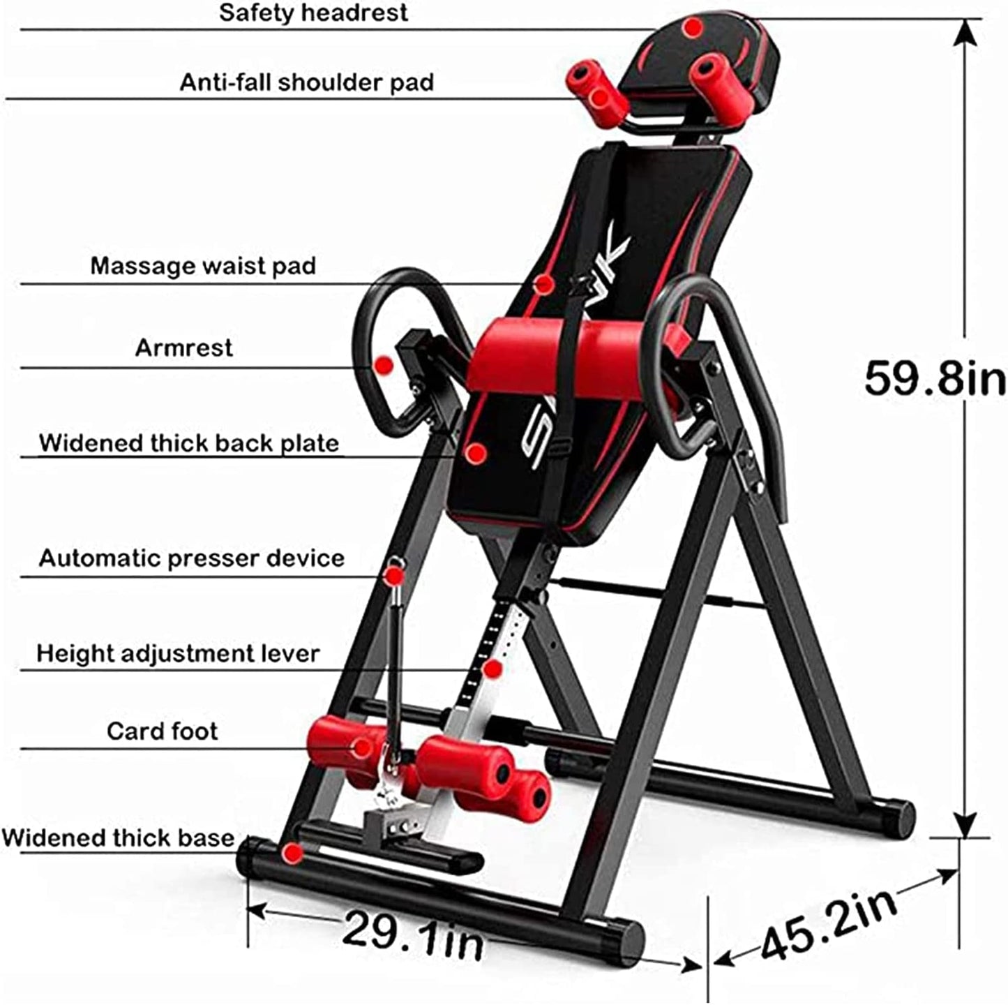 X MAXSTRENGTH Gravity Heavy Duty Inversion Table, Back Stretcher Machine for Pain Relief Therapy