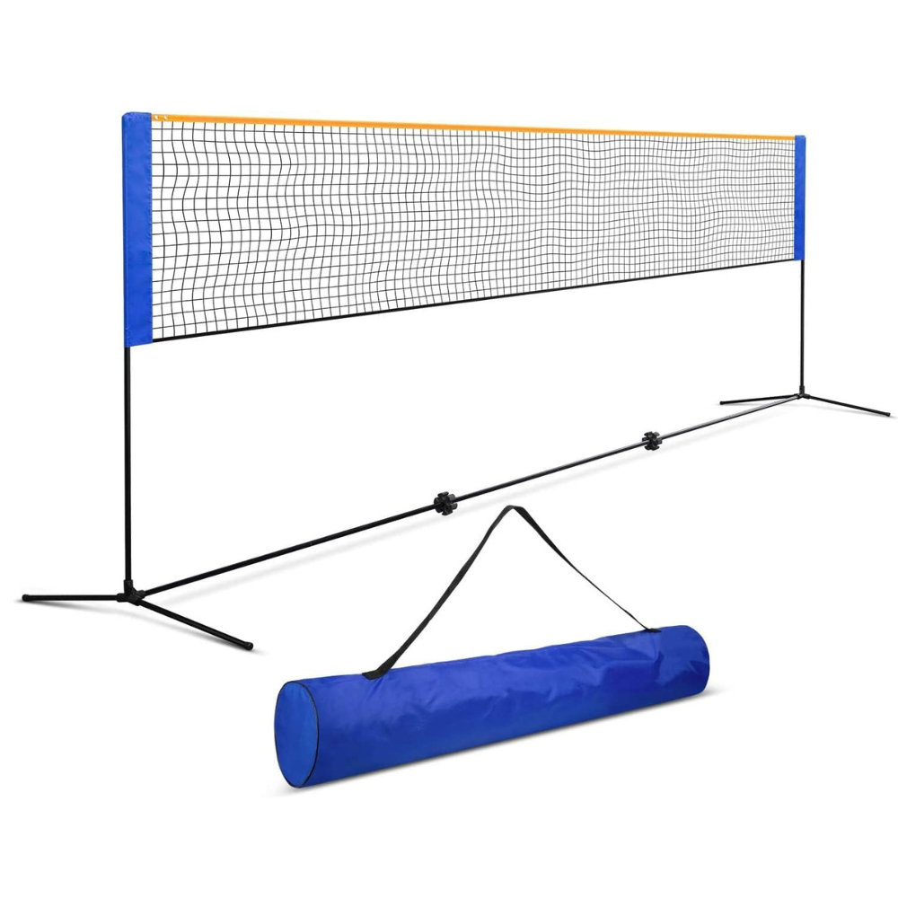 Adjustable Height Portable Badminton Net Set Badminton Tennis Net Set, Portable Sports Set with Poles Carrying Bag Volleyball Pickleball