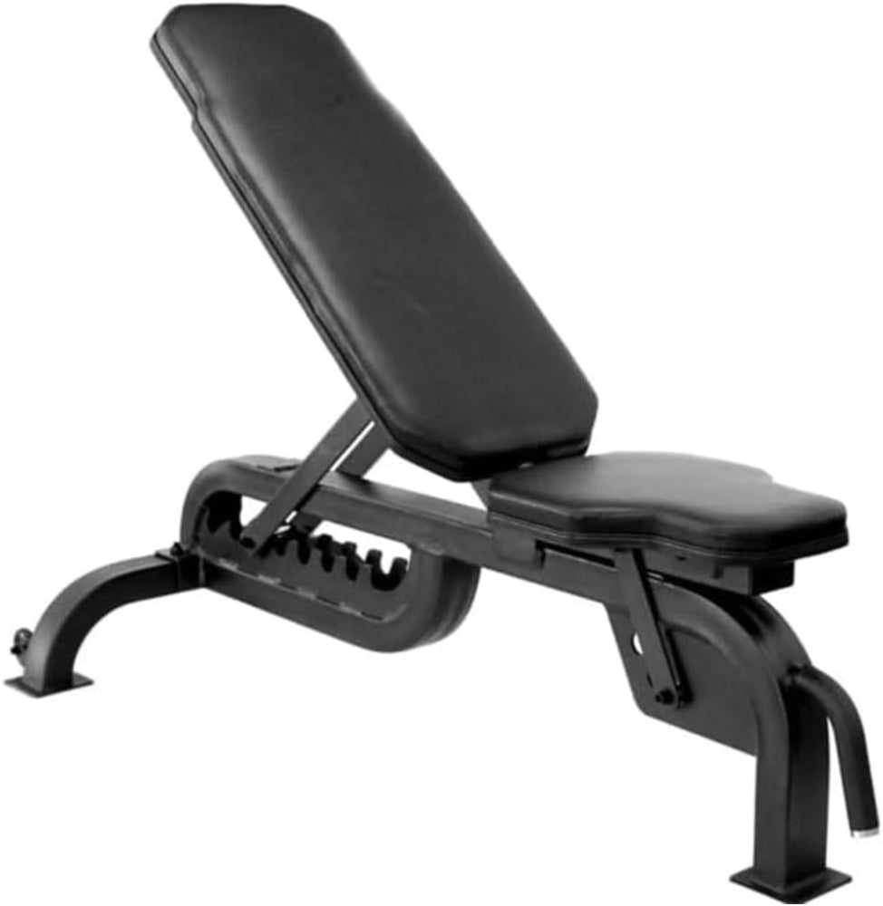 Heavy duty commercial adjustable flat to incline weight bench in black color with 1300lbs capacity for home gym strength training