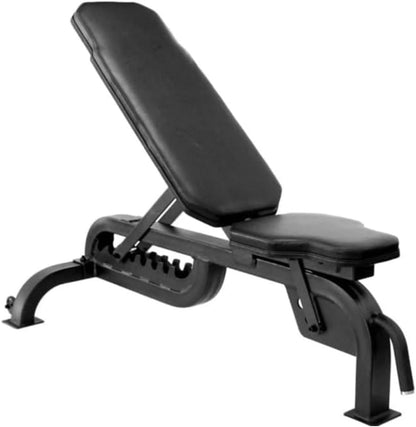 Heavy duty commercial adjustable flat to incline weight bench in black color with 1300lbs capacity for home gym strength training