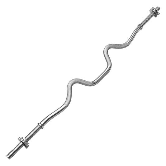 Max Strength Solid Chrome Curl Barbell Bars – Heavy-Duty Weight Lifting Bar for Intense Workouts,