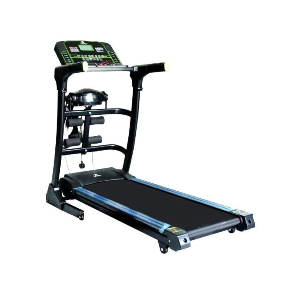 Motorized home use treadmill with massager
