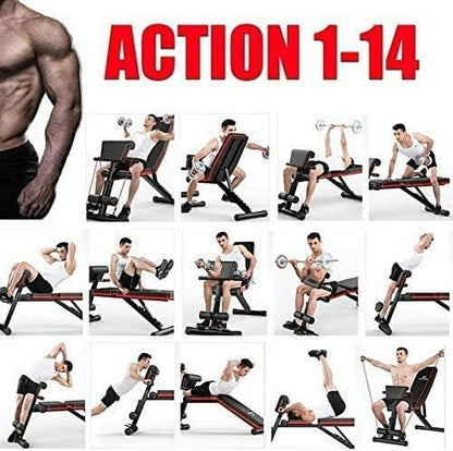 X MAXSTRENGTH Multifunction Adjustable Weight Bench ab Bench, Incline Decline Foldable Weight Lifting Bench