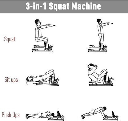 Sissy Squat Machine, Home Multi-Function Squat Bench Machine Push Up Ab Workout
