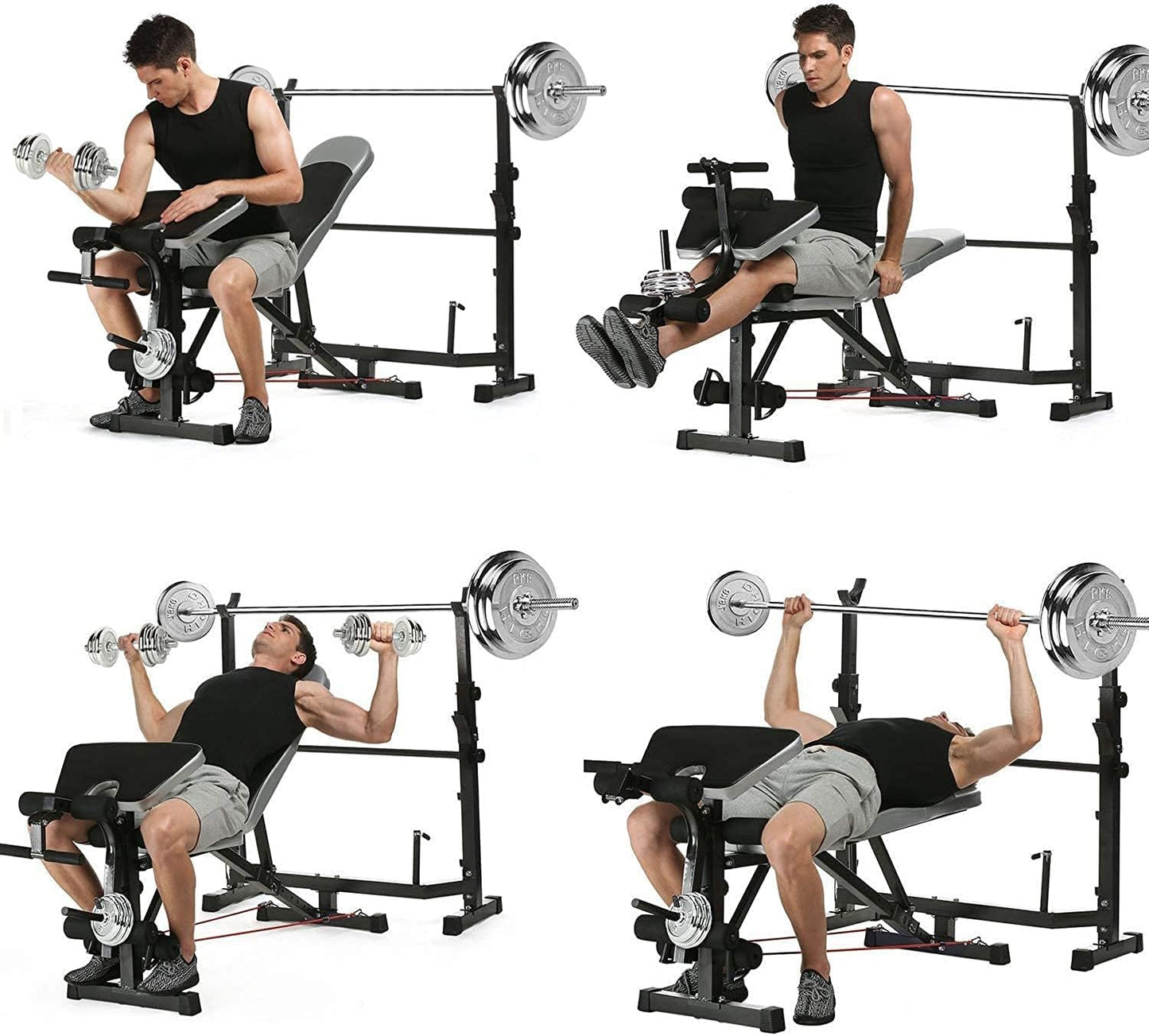 Weight Lifting Gym Fitness Exercise Bench Press Incline Decline, Leg Developer Bench