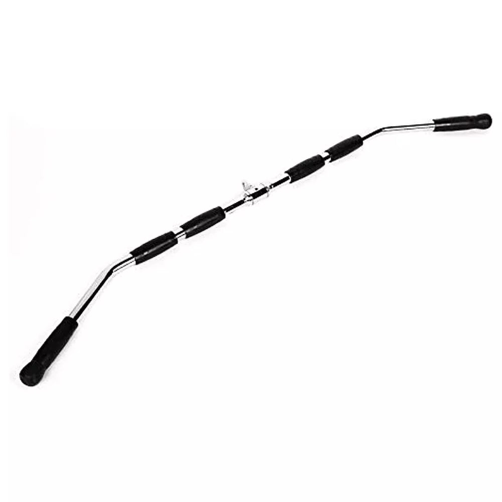 Max Strength Barbel Machine Cable Attachment Pro Grip Revolving Non Slip Handle Bar Pro Grip Revolving pull down Lat Bar-Silver, for Bicep Tricep