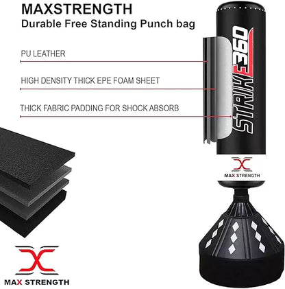 6FT black  free standing punch boxing bag