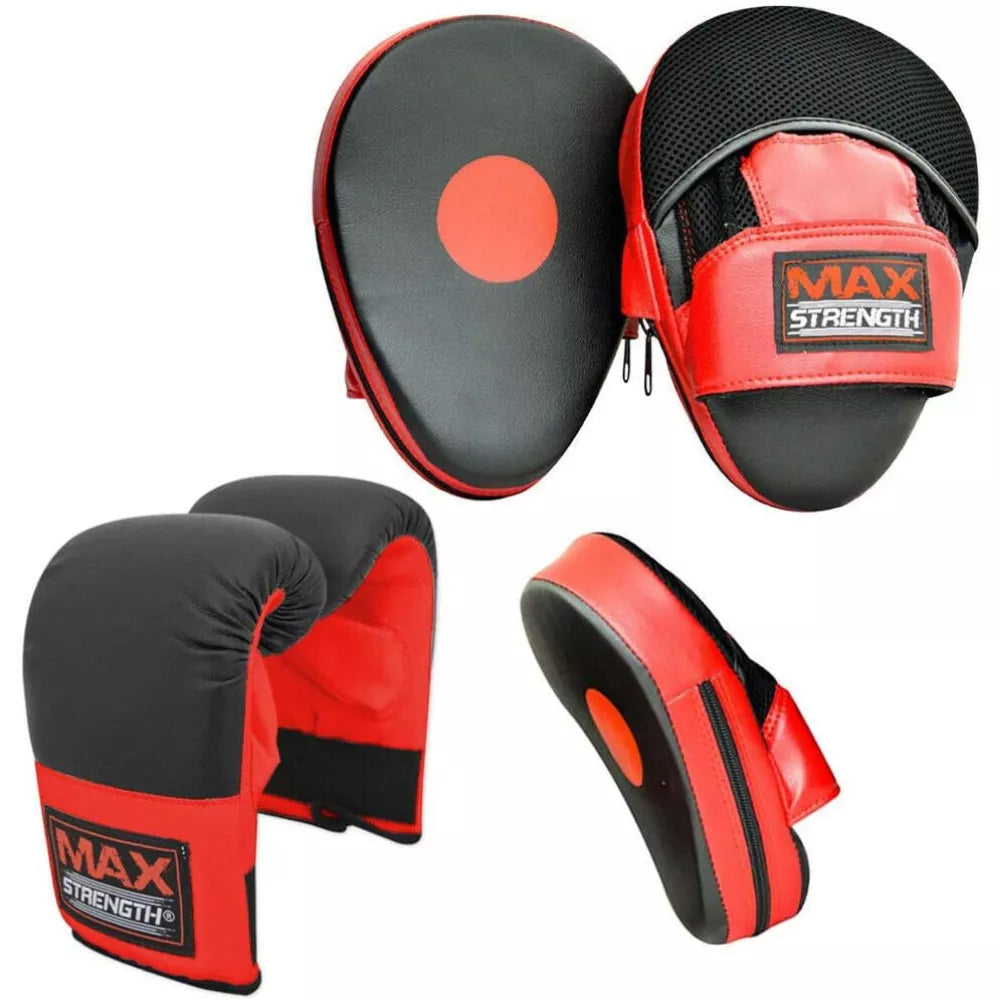 X MAXSTRENGTH Punch Bag Mitts Best Heavy Bag Gloves For Boxing Punching Training Black/White