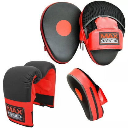 X MAXSTRENGTH Punch Bag Mitts Best Heavy Bag Gloves For Boxing Punching Training Black/White