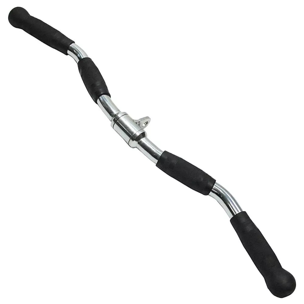 Max Strength Barbel Machine Cable Attachment Pro Grip Revolving Non Slip Handle Bar Pro Grip Revolving pull down Lat Bar-Silver, for Bicep Tricep