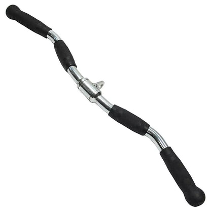 Max Strength Barbel Machine Cable Attachment Pro Grip Revolving Non Slip Handle Bar Pro Grip Revolving pull down Lat Bar-Silver, for Bicep Tricep