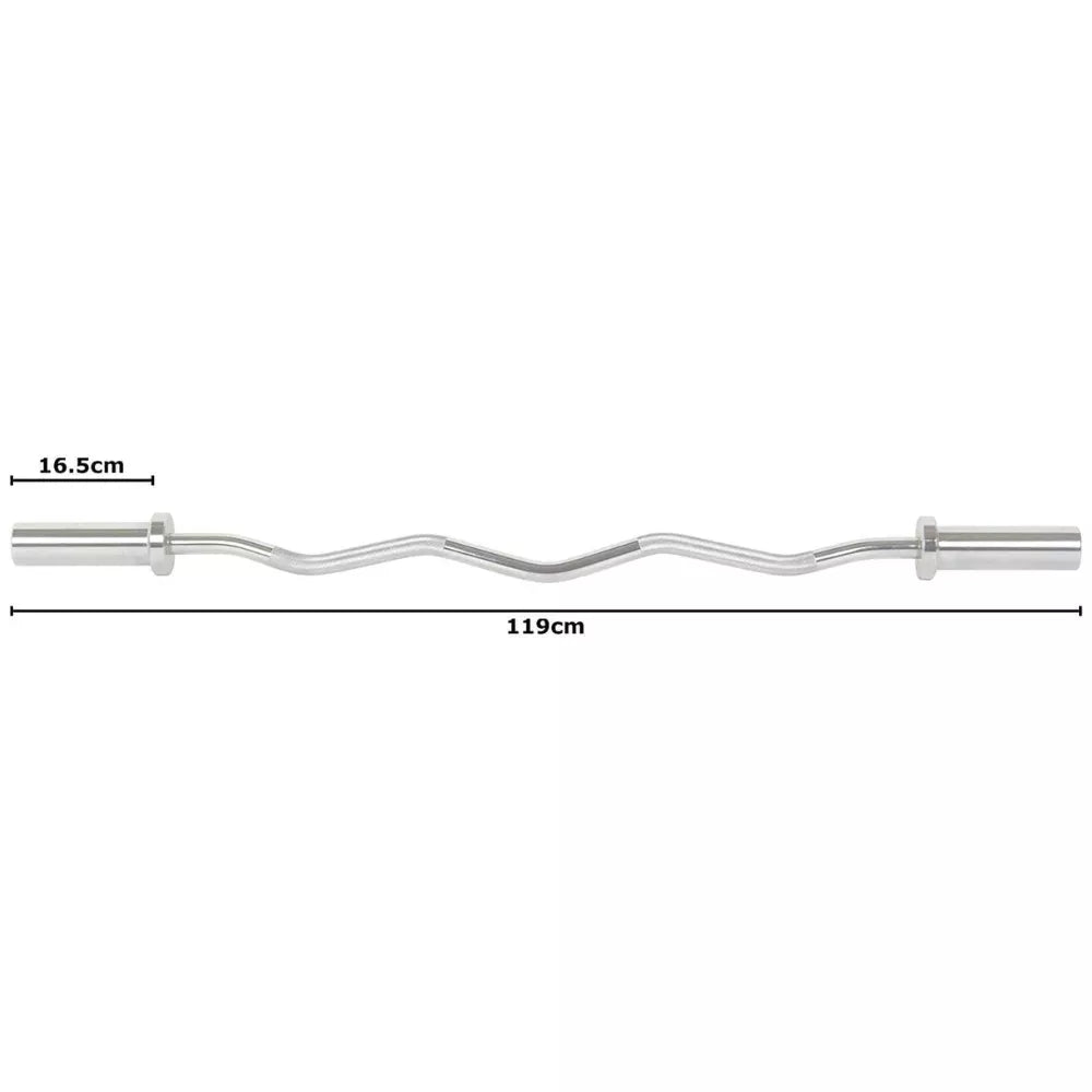 Max Strength Olympic Curl Bar with Spring Collars Weight Lifting Bar With Rotating End 47"