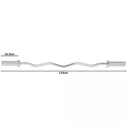 Max Strength Olympic Curl Bar with Spring Collars Weight Lifting Bar With Rotating End 47"