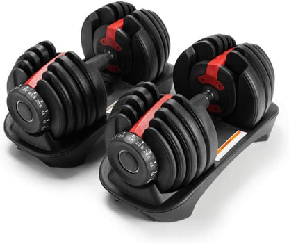 Max Strength® - Smart Adjustable Dumbbell 24KG with Fast Automatic Different Weights Adjustment -2pc set,