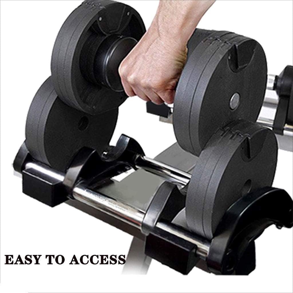 Max Strength - 20kg  Weight Lifting Quickly Adjustable Dumbbells in Seconds with stand, Men's Home Fitness Equipment