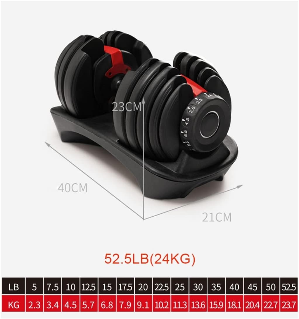 Max Strength® - Smart Adjustable Dumbbell 24KG with Fast Automatic Different Weights Adjustment -2pc set,
