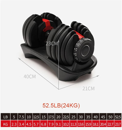 Max Strength® - Smart Adjustable Dumbbell 24KG with Fast Automatic Different Weights Adjustment -2pc set,